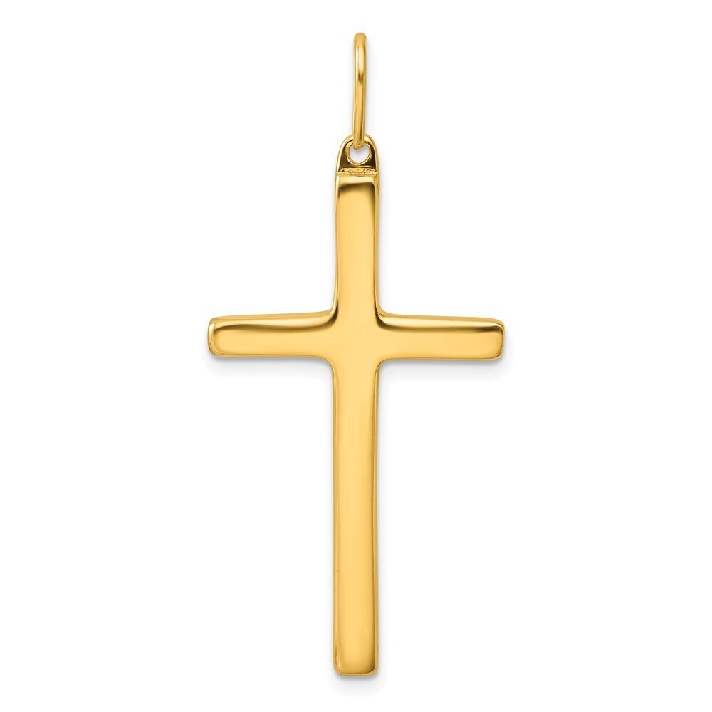 Kazi Luxury Sterling Silver Gold-tone Polished Cross Pendant - Picture 1 of 4